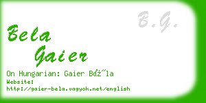 bela gaier business card